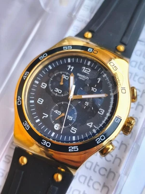 Swatch Irony The Chrono Yog409 Golden Yacht Neu/New - Imagen 1 de 2