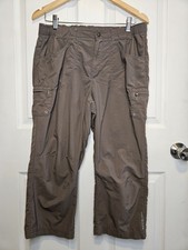Columbia Cropped Capri Pants Active Trail Hiking 6 Khaki Brown Omni-Shade
