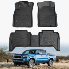 KARPAL Floor Mats Fit 2005-2015 Toyota Tacoma Double Cab (Footwell Coverage),