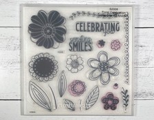 Close To My Heart S2008 Floral Celebration Stamp Set Large Layered Flowers CTMH