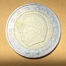 Belgium 2 Euro Current Circulated Bimetallic Coin - Dated 2007