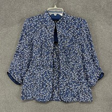 Alex Evenings Jacket Tank Set Women M Blue Glitter Botanical Formal Mother Bride