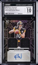 2024 PANINI OBSIDIAN ROOKIE MAT INK #RMI-RWN ROMAN WILSON /299 CGC 10 AUTO 10