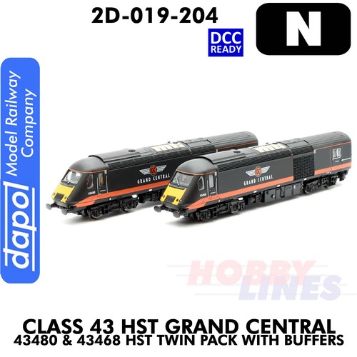 Class 43 HST Grand Central Twin PK 43480 & 43568 Puffer N 1:148 DAPOL 2D-019-204 | Zustand: New