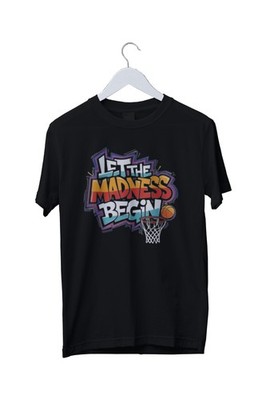 Let The Madness Begin Basketball Grafik Herren Unisex T-Shirt S M L XL 2 3 4 XL