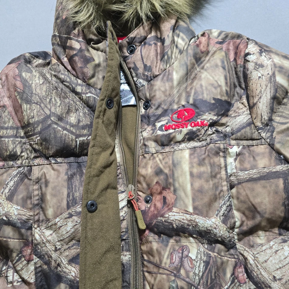 Mossy Oak Camo Hunting Jacket Womens medium green Hooded Coat Outdoor camping - Image 4 of 4