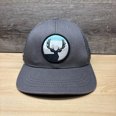 RepYourWater Hat Cap Snap Back Gray Trucker Deer Buck Hunting Outdoors Mountains