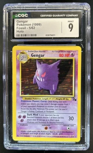 1999 Pokemon Fossil Gengar #5/62 CGC 9
