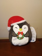 Squishmallows Luna the Penguin 4.5" Christmas Wreath Holiday Santa Hat NWT
