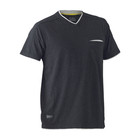 Bisley Flex & Move Cotton V-Neck T-Shirt Contrast Neck Pocket Ribbed Cotton