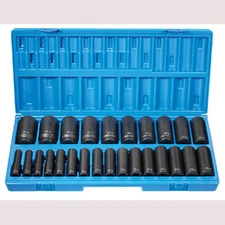 Grey Pneumatic 1726MD 1/2" Dr. 26 Pc. Deep Length Metric Set - 12 Point