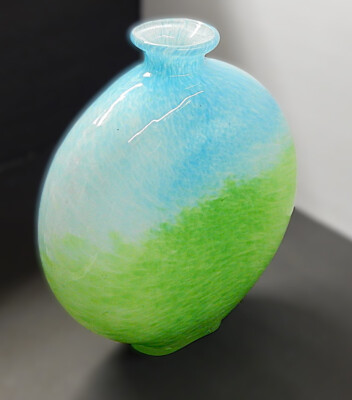 Art Vase-upper Blue-bottom Green-11.5''tall x 10''wide x3.5deep-FREE SHIPPING!