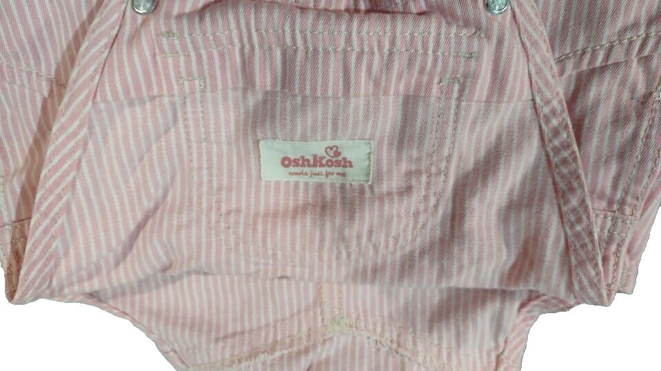 Baby Girl New Vintage Oshkosh 24 Month Vestbak Pink Striped Jumper