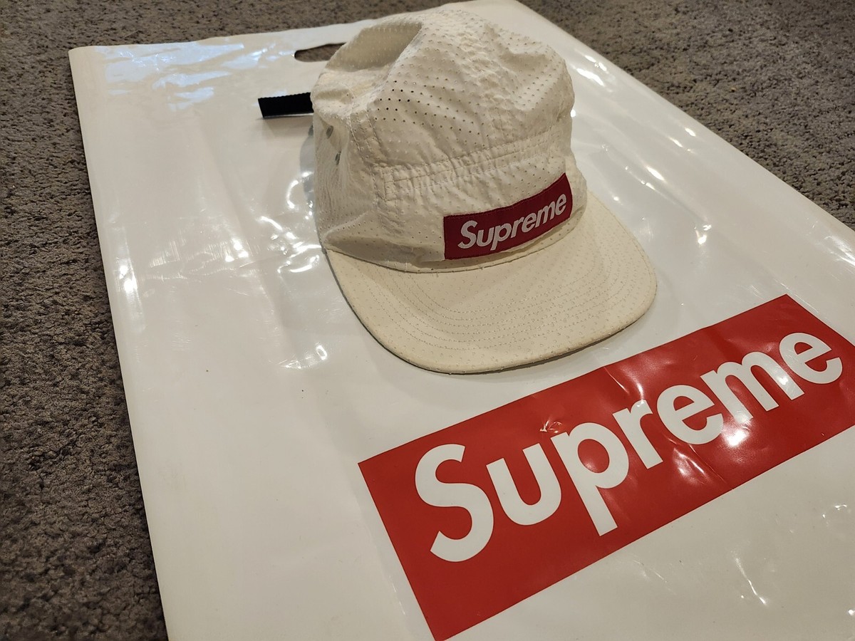 Supreme BOX LOGO camp Hat White Perforated | eBay