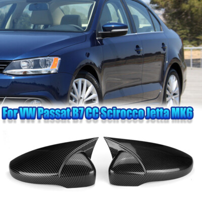 Carbon Fiber For VW Passat B7 CC Scirocco Jetta MK6 Side Rearview Mirror Cover