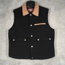 Cripple Creek Vest Mens Large Concealed Carry Pocket Wool Melton Microsuede Trim