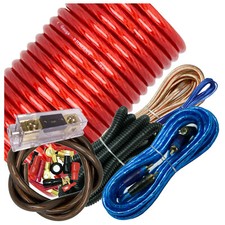 Audiotek 4 Gauge Amp Kit Amplifier Install Wiring Complete 4 Ga Wire 2500W Red