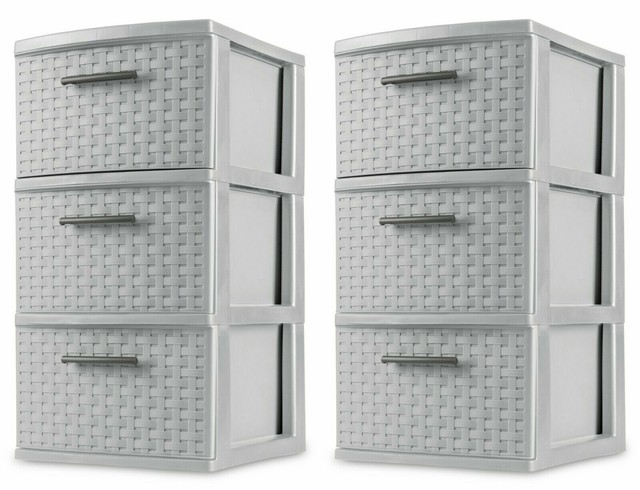 Sterilite Plastic Silverware Drawer Organizer Set Of 2 Red Green 3