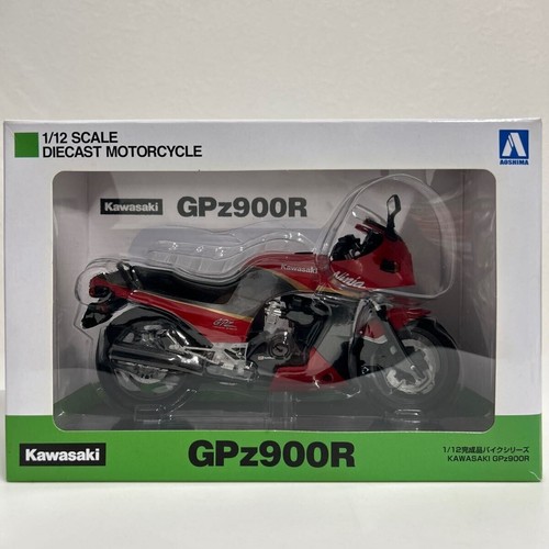 Aoshima 1/12 Kawasaki GPz900R rot grau Diecast Modell 110782 Japan - Bild 2 von 5