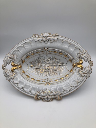 Meissen große Prunk-Schale, Ende 19. Jhdt. 36,5 cm, 1. Wahl