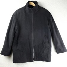 London Fog Coat Womens 10 Black Lined Wool Felt Jacket Classic Casual Winter