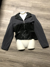 Cache Full Zip Over Jacket Womens Black Charcoal Lightweight Jacket |size Small|