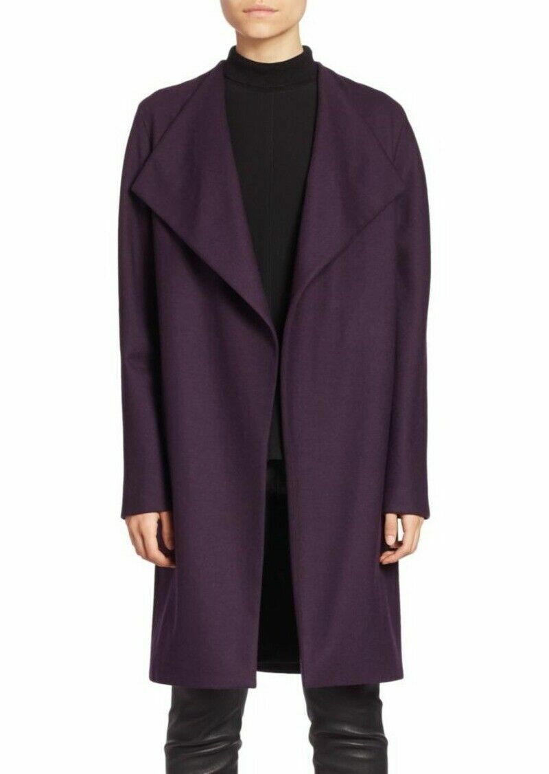 Manteau Elie Tahari Dez - Mélange Laine, Ouvert Devant, Taille XL, Neuf étiqueté
