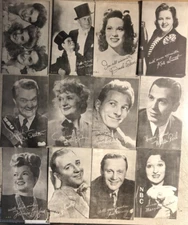 MOVIE RADIO TV Stars lot of (12) different 3" x 5" repro Exhibit Cards, as shown