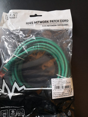 Digitus Cat. 6 Patchkabel S/FTP, LSZH, RJ45 * Netzkabel Grün * NEU * 5 Meter