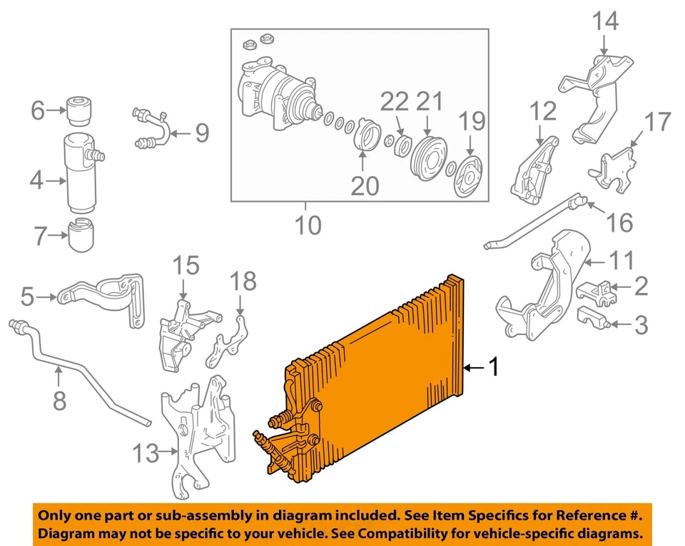Condensador de aire acondicionado usado se adapta a: Chevrolet 2500 1999 camioneta grado A Foto 3 de 4