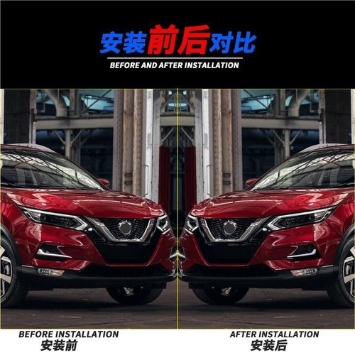 2Pcs Front Fog Lights Assembly w/ Clear Lens Grills Bumper For Nissan Qashqai - Picture 6 of 6