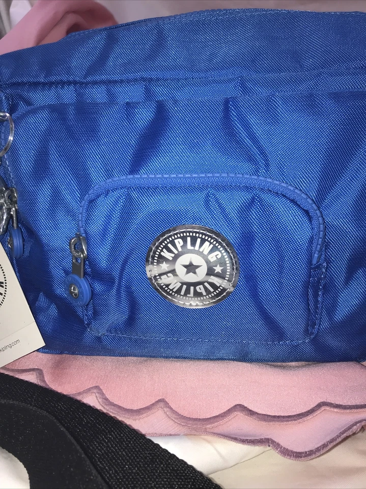 Neu mit Etikett Kipling  Tasche Blau mit Metall Affe L 30cm H 20 cm - Bild 3 von 4