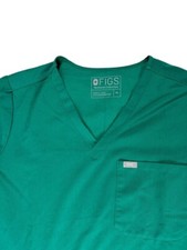 Figs Womens Relaxed Fit Single Pocket Scrub Top Green Size X-Large