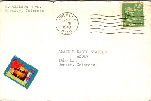 1948 W0IZA Merton Utgaard Greeley Colorado Ham Amateur Radio QSL Card Postcard - Picture 3 of 3