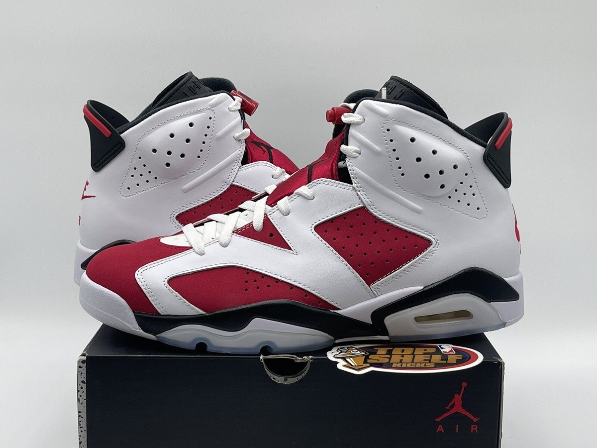 New Air Jordan 6 Carmine 2021 Size 11.5 Rare Retro Authentic White