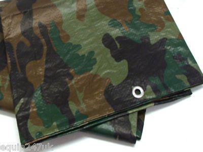20' X 30' Dry Top Camouflage Poly Plane - 7 Mil, Verstärkter Saum, Wasserdicht