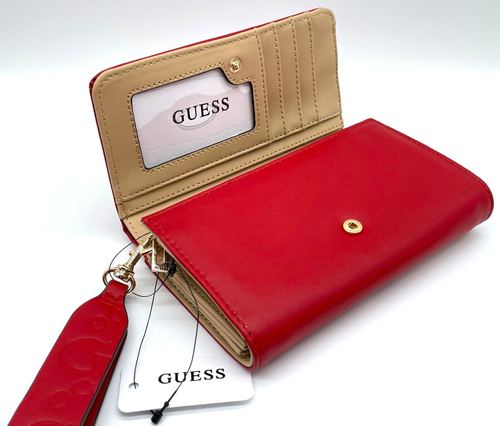 GUESS SHENANDOAH PHONE WALLET Red Logo Wristlet Clutch Purse BNWT New AUTHENTIC - Picture 13 of 19