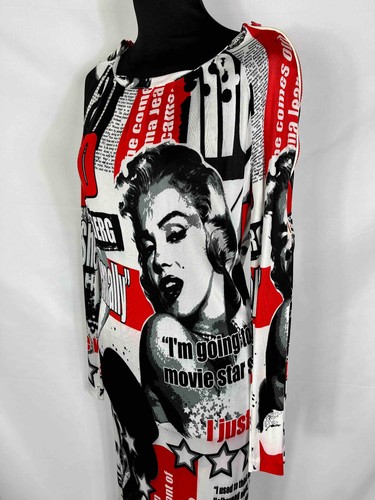 ICEBERG MARILYN MONROE VINTAGE Abito Vestito Donna Viscosa Woman Dress Sz.M - 44 - Imagen 5 de 8