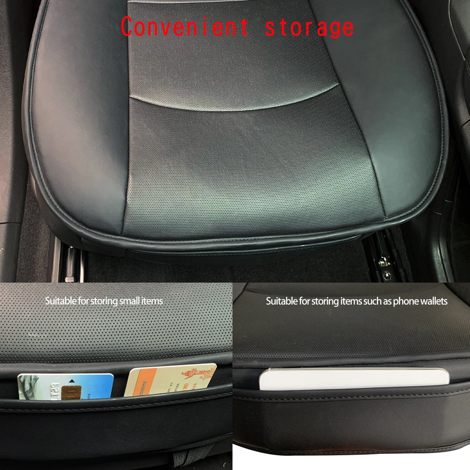 Full Surround Front Car Seat Cover Leather Pad Mat Auto Chair Cushion Protector Foto 3 de 4