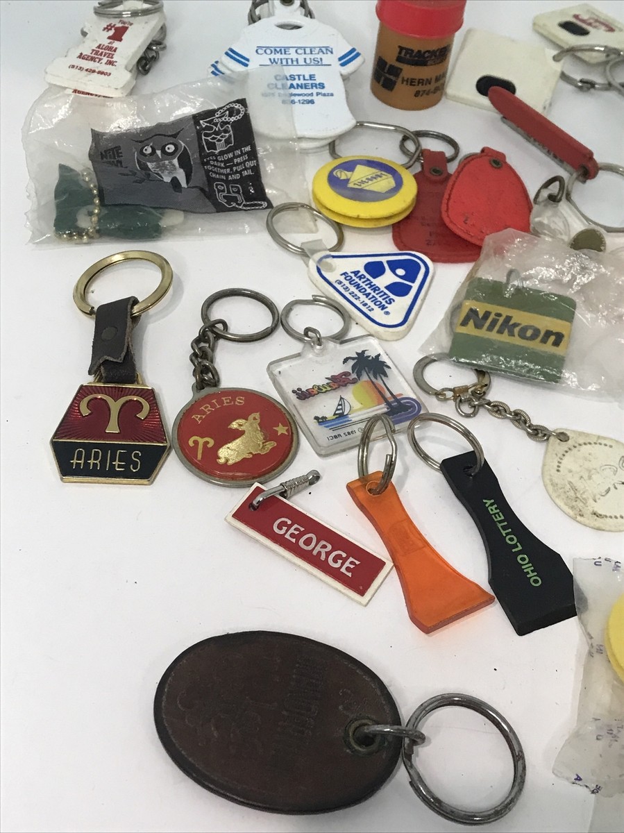 Vintage Key Chain Lot 20+ Key chains, Nikon Tracker Boats