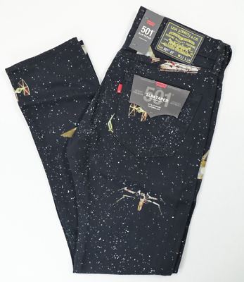 Levi's x Star Wars 501 Jeans Size 32/34 Galaxy Print Black