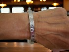 New Women'S Greek Key Design Bangle Bracelet Titanium Steel Silver