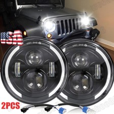 Pair 2pc 7inch Round Led Projector Hilo Beam Headlights For Jeep Wrangler Jk Tj