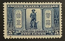 Travelstamps: 1925 US Stamps Scott #619 Lexington-Concord Sesquicentennial mogh