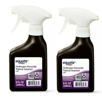 #ad 2 Bottles Equate 3% Hydrogen Peroxide Liquid SPRAY Antiseptic 8 fl. oz. PACK $29.99
