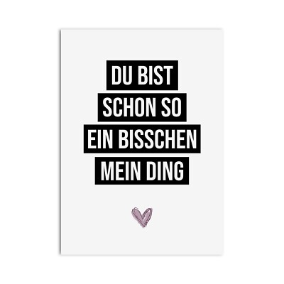 Postkarte MEIN DING Geschenk Valentinstag Postkarte Liebe