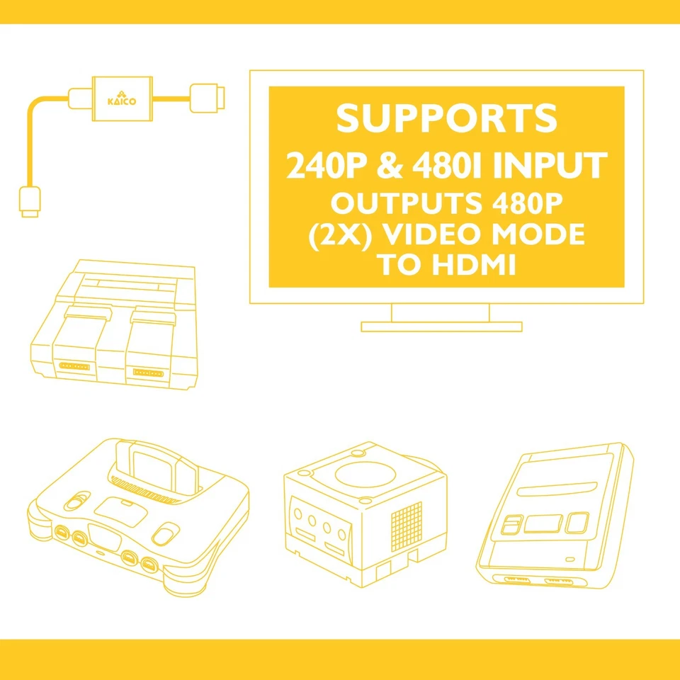 N64 Super Nintendo, Super Famicom Gamecube Analog HDMI Adapter X2 Line Doubler - Image 4 of 4