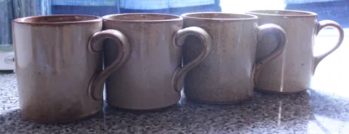 Retro Mid-Century Dansk Japan Speckled Stoneware Set of 4 Mugs