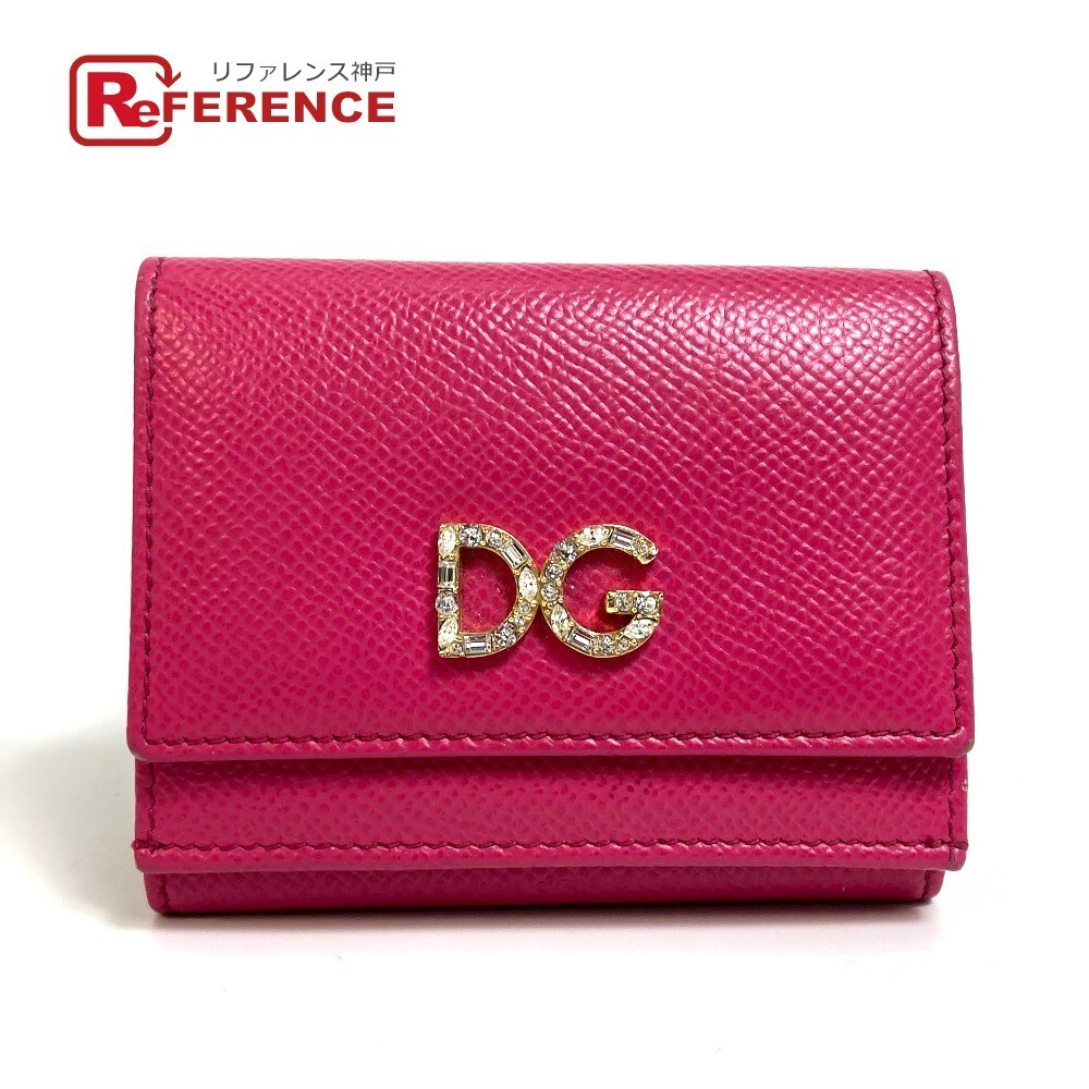 DOLCE&GABBANA Dorgava Rhinestone Compact wallet Trifold wallet