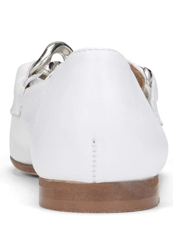 Donald J Pliner Women's Nolin Leather Chain Loafers Tumbled Leather White 6.5 M - Picture 3 of 7